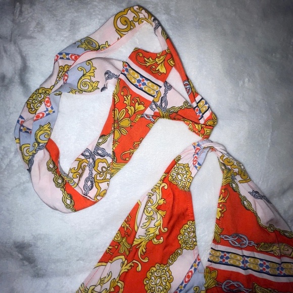 (NWT) Forever 21 - Halter tie top, orange, multi-colored - Picture 2 of 6